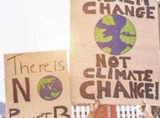 environmental activists with posters