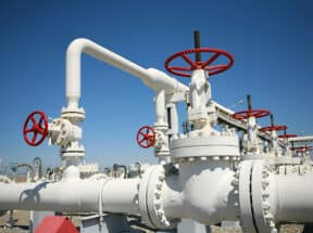 Oil gas processing plant with pipe line valves